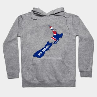 New Zealand flag & map Hoodie